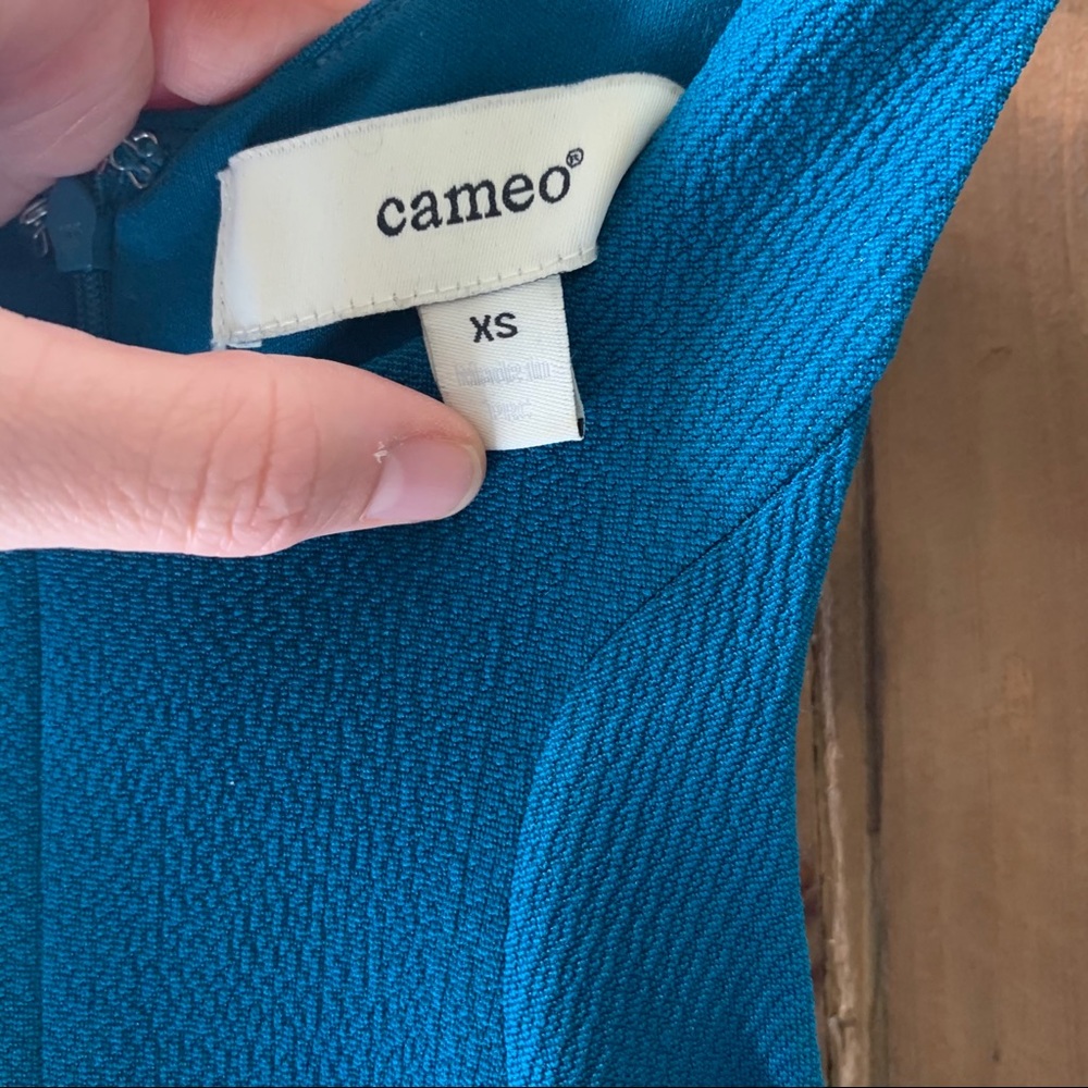 Teal Cameo Skater High Neck Dress - Picture 5 of 6